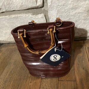 Vintage-style design by pristine NY bamboo handle mini tote purse-NWT